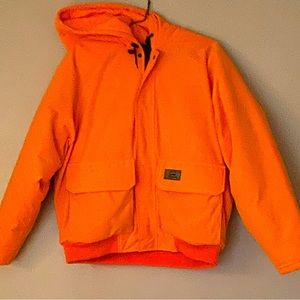 VTG Duxbak Orange Hooded Hunting Jacket MENS L Large EUC